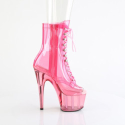 Pleaser ADORE-1021C-T Rose Translucent Pink Tinted Boots