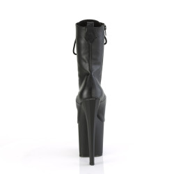 Pleaser ENCHANT-1040 Black Vegan Leather Ankle Boots
