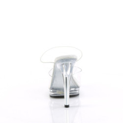 Fabulicious GLORY-502 Transparent High Heeled Mules