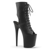 Pleaser FLAMINGO-1016 Black Vegan Leather Ankle Boots