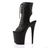 Pleaser FLAMINGO-1016 Black Vegan Leather Ankle Boots