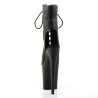 Pleaser FLAMINGO-1016 Black Vegan Leather Ankle Boots
