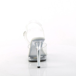 Fabulicious GLORY-508 Clear High Heeled Bridal Sandals