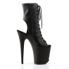 Pleaser FLAMINGO-1016 Black Vegan Leather Ankle Boots