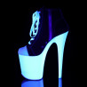 Pleaser FLAMINGO-800SK-02 Black Canvas Neon White Boots