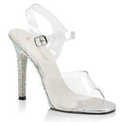 Fabulicious GALA-08DM Silver High Heeled Bridal Sandals