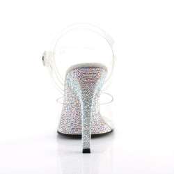 Fabulicious GALA-08DM Silver High Heeled Bridal Sandals