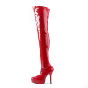 Devious INDULGE-3000 Red Platform Thigh High Boots