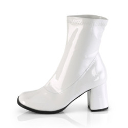 Funtasma GOGO-150 White Patent Chunky Ankle Boots