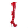 Devious INDULGE-3000 Red Platform Thigh High Boots