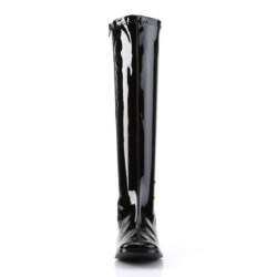 Funtasma GOGO-300 Black Patent Chunky Heel 70s Boots