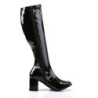 Funtasma GOGO-300 Black Patent Chunky Heel 70s Boots