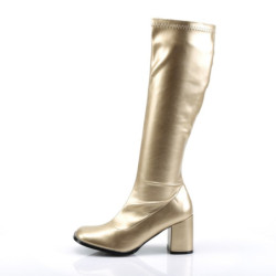 Funtasma GOGO-300 Gold Vegan Chunky Heel 70s Boots
