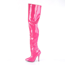 Pleaser SEDUCE-3010 Pink Heeled Thigh High Boots
