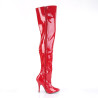 Pleaser SEDUCE-3010 Red Heeled Thigh High Boots