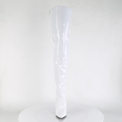 Pleaser SEDUCE-3010 White Heeled Thigh High Boots