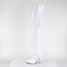Pleaser SEDUCE-3010 White Heeled Thigh High Boots