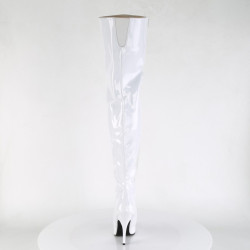 Pleaser SEDUCE-3010 White Heeled Thigh High Boots