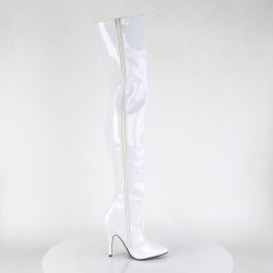 Pleaser SEDUCE-3010 White Heeled Thigh High Boots