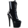 Pleaser SKY-1020 Black Patent High Heeled Ankle Boots