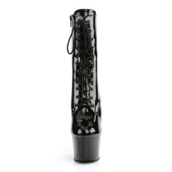 Pleaser SKY-1020 Black Patent High Heeled Ankle Boots