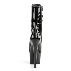 Pleaser SKY-1020 Black Patent High Heeled Ankle Boots