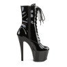 Pleaser SKY-1020 Black Patent High Heeled Ankle Boots