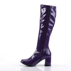 Funtasma GOGO-300 Purple Patent Chunky Heel 70s Boots