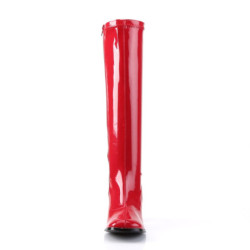 Funtasma GOGO-300 Red Patent Chunky Heel 70s Boots