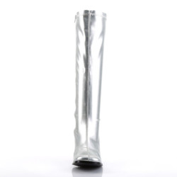 Funtasma GOGO-300 Silver Chunky Heel 70s Boots