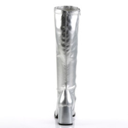 Funtasma GOGO-300 Silver Chunky Heel 70s Boots