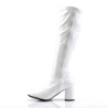Funtasma GOGO-300 White Patent Chunky Heel 70s Boots