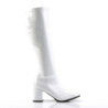 Funtasma GOGO-300 White Patent Chunky Heel 70s Boots