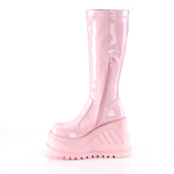 Demonia STOMP-200 Hologram Platform Wedge Knee Boots
