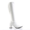 Funtasma GOGO-300 White Vegan Chunky Heel 70s Boots