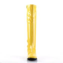 Funtasma GOGO-300 Yellow Patent Chunky Heel 70s Boots