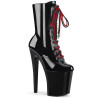 Pleaser XTREME-1020-1 Patent Black-Red Chrome Boots