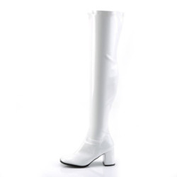 Funtasma GOGO-3000 White Chunky Thigh High Boots