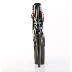 Pleaser XTREME-1020-1 Patent Black-Red Chrome Boots