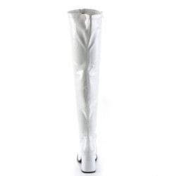 Funtasma GOGO-3000 White Chunky Thigh High Boots