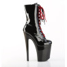 Pleaser XTREME-1020-1 Patent Black-Red Chrome Boots