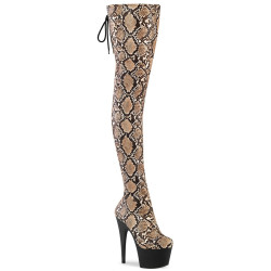 Pleaser ADORE-3008SP-BT Tan Brown Snake Print Black