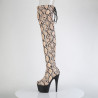 Pleaser ADORE-3008SP-BT Tan Brown Snake Print Black