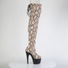 Pleaser ADORE-3008SP-BT Tan Brown Snake Print Black