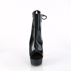 Pleaser BEJEWELED-1018DM-6 Black Hologram Patent Strass