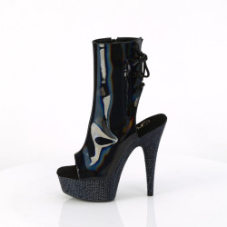 Pleaser BEJEWELED-1018DM-6 Black Hologram Patent Strass