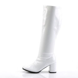 Funtasma GOGO-300WC White Patent Gogo Wide Calf Boots