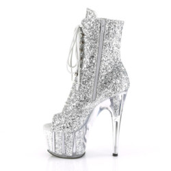 Pleaser ADORE-1021G Silver Glitter Gliteer Sale Women