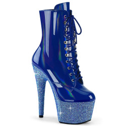 Pleaser BEJEWELED-1020-7 Blue Hologram Patent Strass