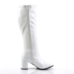 Funtasma GOGO-300WC White Patent Gogo Wide Calf Boots